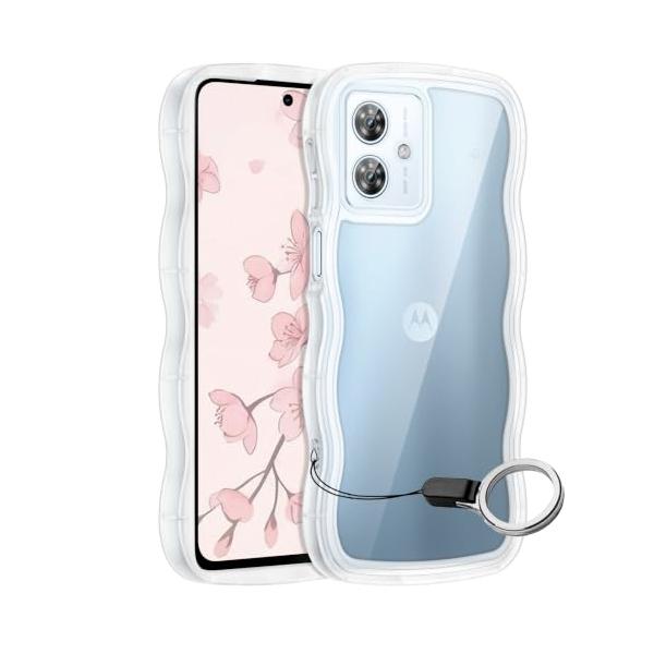 HILEGENER for Moto G64 5G / G64Y 5G かわいい ケース うねうね レンズ保護 耐衝撃 Motorola mot