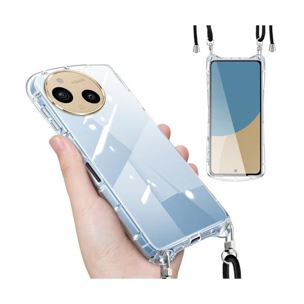 AQUOS sense10 SH-53F 用の ケース ショルダー ストラップ sense9 SH-53E 用の カバー 斜めかけ 肩掛け 首掛