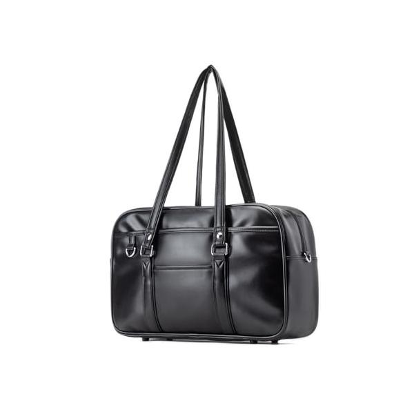 肩掛け改良ブラック/中サイズ/-・Color:改良ブラック・?「素材」表には高品質の合皮を採用し撥水性があるので、多少の雨なら大丈夫です。裏にはポリエステルで作られ、耐用性には強いです・?「デザイン」適当のハンドルの長さで、人間工学的設計で...