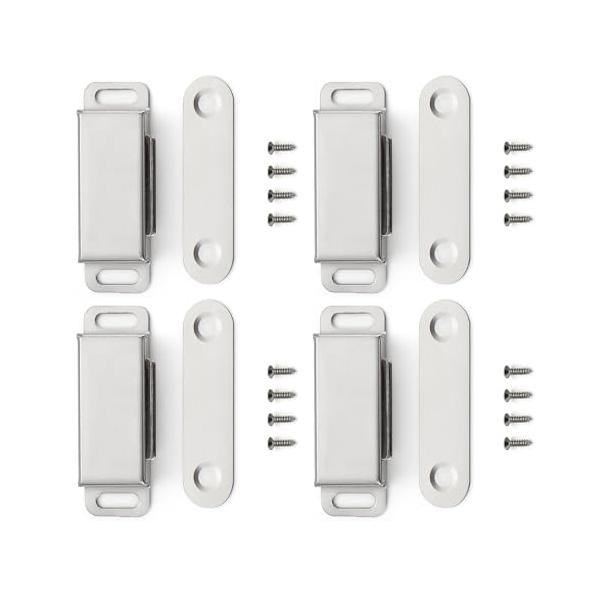 DFsucces 4個入り マグネット キャッチ 強力 マグネット ラッチ ステンレス鋼製 戸棚/家具扉/クローゼット/食器棚用の磁気ドアキャッ