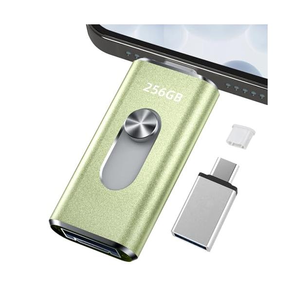 256GB usbメモリアプリ不要・アルバムから写真保存４in1プッシュ型 Phone対応 スマホ携帯 高速 データ保存 バックアップ iOS/