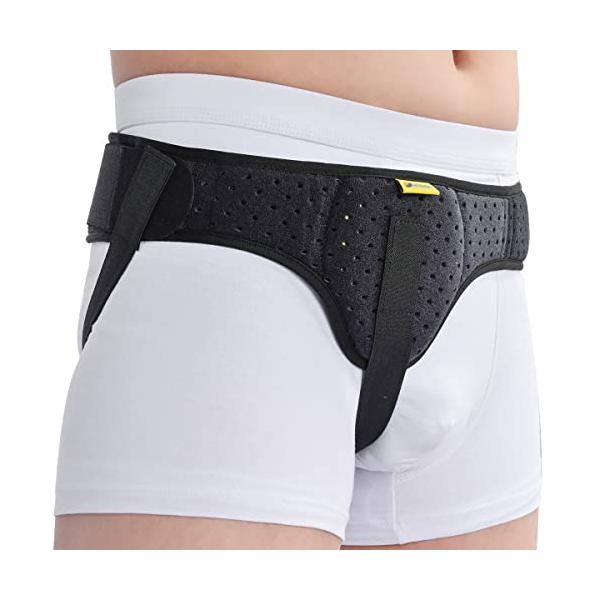 他サイト： 鼠径ヘルニアベルトトラス シングル 男女兼用 インギナルまたはスポーツヘルニア用 ユニセックスヘルニアサポートベルト 快適な素材（脱腸帯）の商品画像