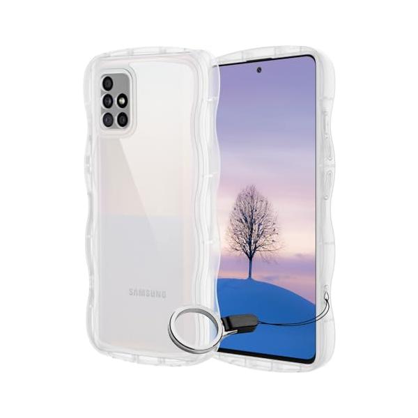 Galaxy A51 5G ケース クリア ウェーブ SC-54A SCG07 TPU波状のバンパー 透明 スマホケース かわいい うねうね ア