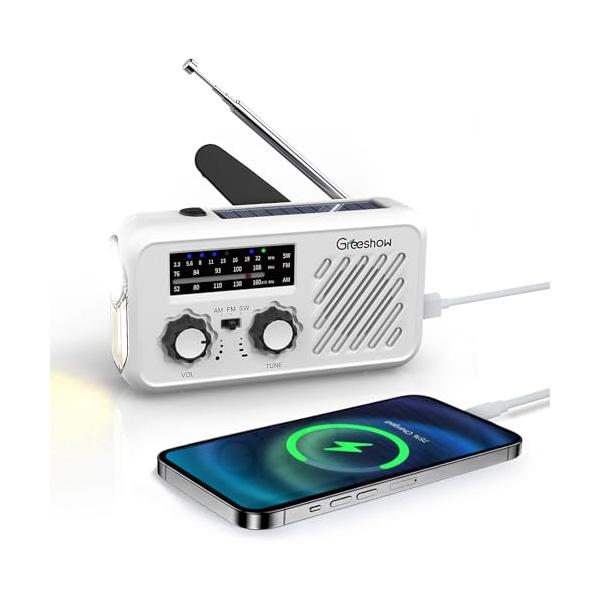 日本防災安全協会認証品Greeshow 防災ラジオ 多機能 携帯ラジオ