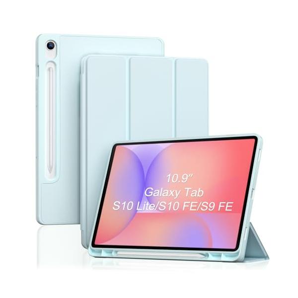 ProCase Galaxy Tab S10 Lite/S10 FE/S9 FE 10.9インチ用スマートケース Sペンホルダー付き 三つ折りス