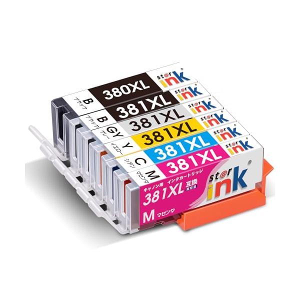 他サイト： キヤノン 対応 BCI-381XL BCI-380XL Canon 互換インク 6色セット （PGBK/BK/GY/C/M/Y） 381 380の商品画像