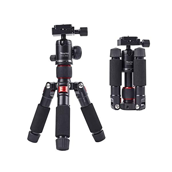 XILETU ポータブルミニ三脚、高さ51 cm、アルミニウム合金卓上