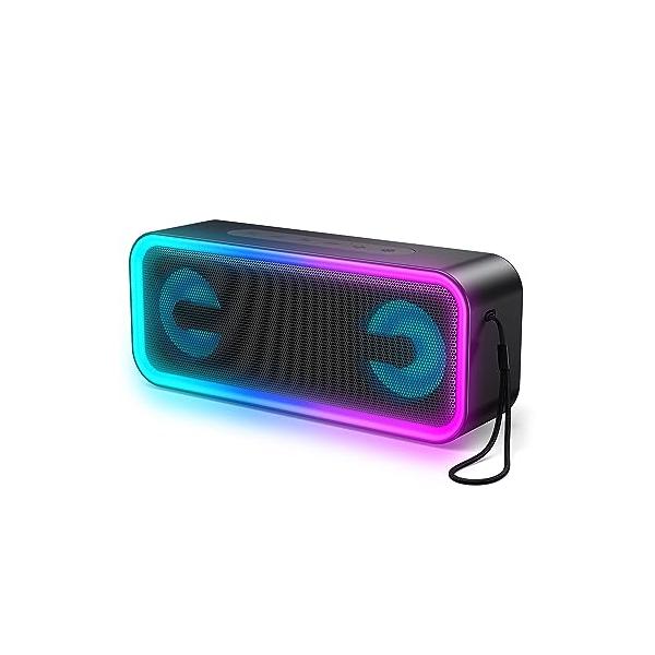 DSP音声技術・Bass3.0重低音・ デュアルドライバー30W大音量 ポータブル Bluetooth スピーカー RGBライト連動 真ワイヤレ