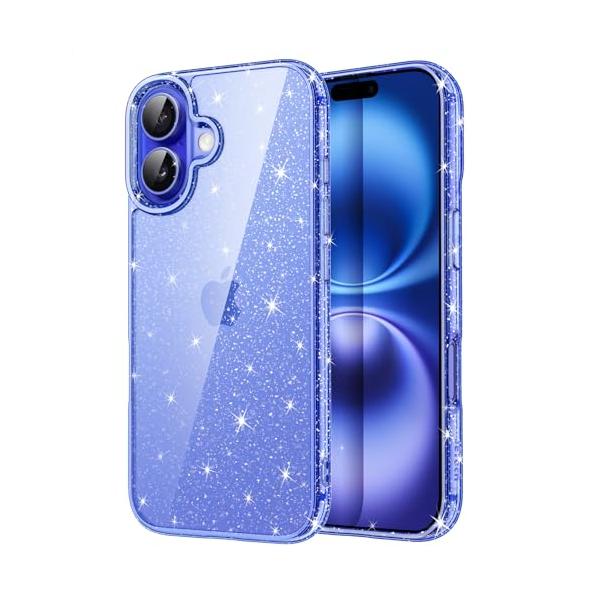 JETech iPhone 16 6.1インチ用 きらきら ケース ブリンブリン 衝撃吸収 バンパーカバー かわいい キラキラ 女性用 女子向け