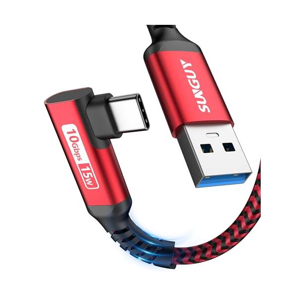 SUNGUY USB Type C ケーブル 0.3M L字 USB3.1 Gen2 タイプC 10Gbps データ転送 15W 急速充電 An