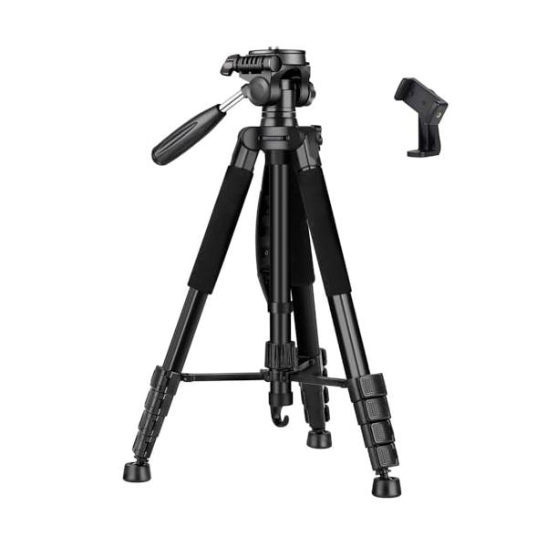 カメラ 三脚 190cmスマホ 一脚可変式 5段階伸縮 3WAY雲台 360°回転