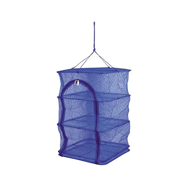 ブルー/40×40cm/HB-1910・Size:40×40cm・パッケージ個数:1・使用サイズ:(約)幅400×奥行400×高さ550mm(ひも含まず)・材質:アミ/ポリエチレン、枠/鉄(ポリエチレンコーティング)・原産国:中国・色:ブルー