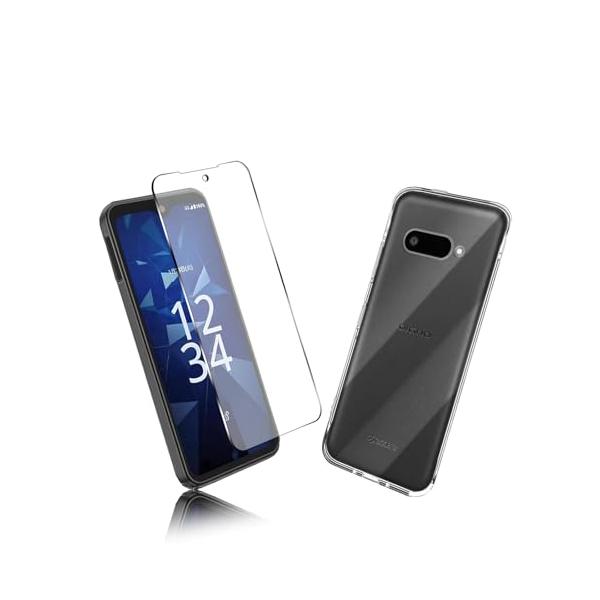 1+1枚セット1枚 FOR DIGNO BX3 用のガラスフィルム + 1枚 FOR DIGNO BX3 用の保護カバー透明保護 TPU ソフト