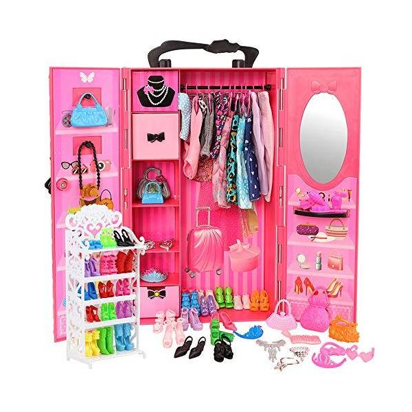 Barwa バービー人形用 ハウス リカちゃん人形用クローゼット ドレス