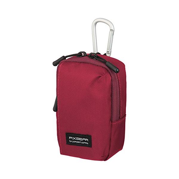 ハクバ HAKUBA カメラケース ピクスギア DP01 カメラポーチ Mサイズ レッド 0.25L ダブルファスナー カラビナ・ベルトループ付