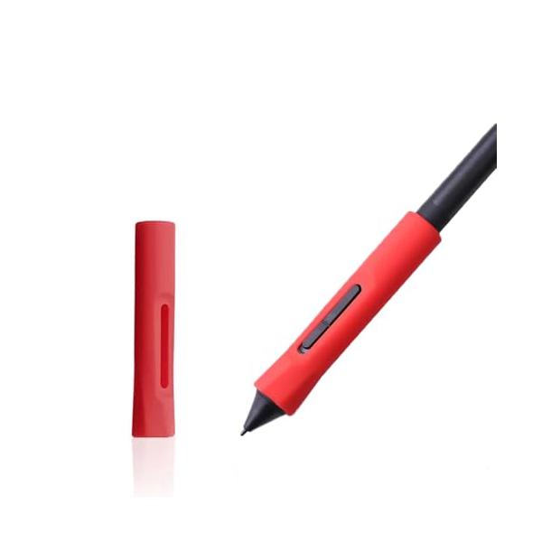 ラバーグリップ for Wacom Pen LP-190-2K LP-1100-4K Wacom One DTC-133 Pen 用 - 赤
