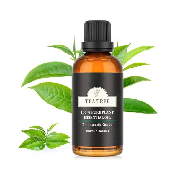 Poven ティートゥリー エッセンシャルオイル 100ml 天然100％ ティートゥリー精油 ナチュラル アロマオイル アロマディフューザー／