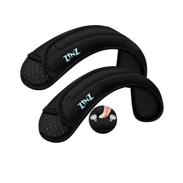[ZINZ] 2-Pack バッグ、荷物バッグ、クロスボディ用の超厚クッション付きユニバーサルショルダーパッド、プラスロング＆滑り止め＆通気性黒
