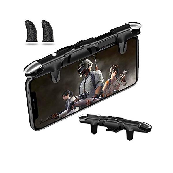AIYUJIWU スマホ コントローラー 荒野行動 PUBG Mobile 最新型 スマホゲーム パッド クリック感 ジョイスティック 射撃ボタ