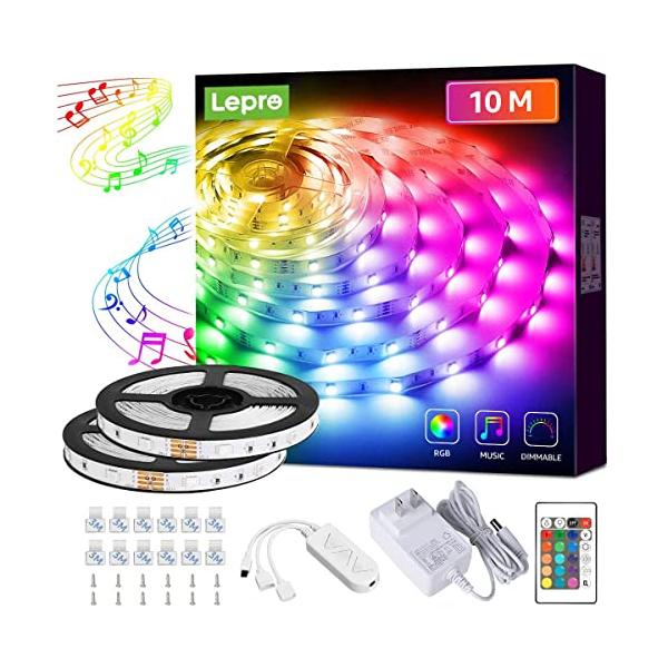 他サイト： Lepro ledテープライト 5m*2本 10m 300連 RGB テープライト 音楽ledテープ 音楽と同期 ハロウィン 電飾 クリスマスの商品画像