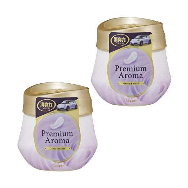 他サイト： 消臭力 クルマ プレミアムアロマ [まとめ買い] 車用 置き型 グレイスボーテ 90g×2個 クルマの消臭力 車 ゲルタイプ 消臭剤 消臭 芳香の商品画像