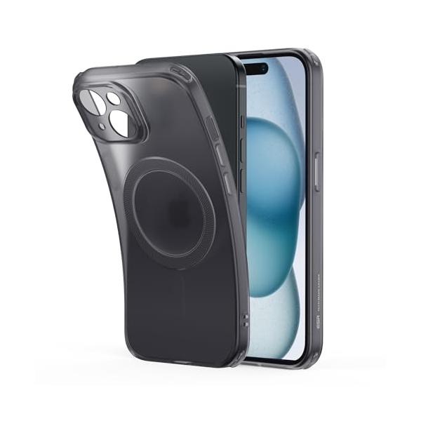 ESR iPhone 15 ケース 薄型 柔軟 MagSafe対応 軍用規格保護 黄変耐性 耐傷性 iPhone 15 用リアシリコンケース 磁