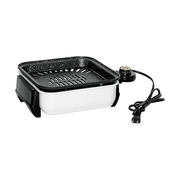 ホワイト/360×245×105mm/KS-2847・パッケージ個数:1・サイズ:製品寸法:(温調込)幅36×奥行24.5×高10.5cm・プレート:アルミニウム合金(マーブルコート加工)、本体:スチール(粉体塗装)、脚部:ポリプロピレン樹...