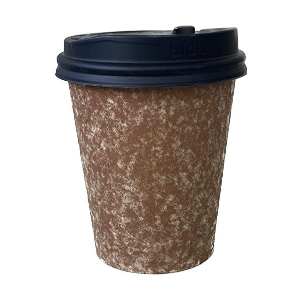 他サイト： ニッチプラス(Niche Plus) テイクアウト カフェサイズ 紙コップ クラフト 未晒 280ml 専用フタ付(開閉式) 50セットの商品画像