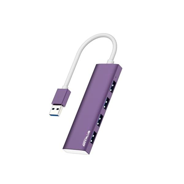 ANYPUS USB ハブ、4USBポートアルミニウム合金超スリムUSB 分岐、USB Hub 5Gbps高速転送usbハブ 3.0、USB 増