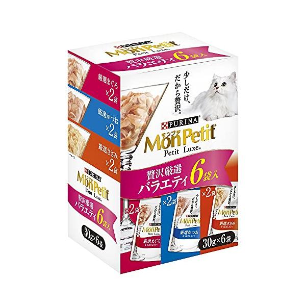 他サイト： モンプチ プチリュクスパウチ 贅沢厳選バラエティ 30ｇ×6Pの商品画像