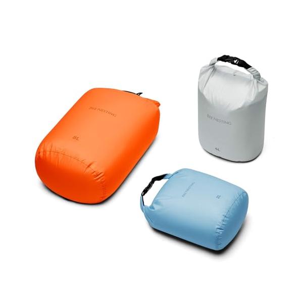 Bee Nestingバックパッキング用超軽量ドライバッグセット、スタッフバッグ 登山 スタッフバッグキャンプ、ハイキング、ボート遊び ，カヤッ