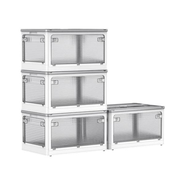 AZMKOO 収納ボックス 折り畳み 蓋付き 全方向から取り出せる