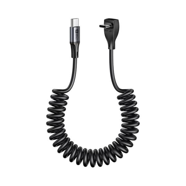 SUNGUY USB Type-C ケーブル L字 1.8M推奨伸縮長さ：0.5M〜1.5M1パック 60W 急速充電 PD対応 7字型 USB