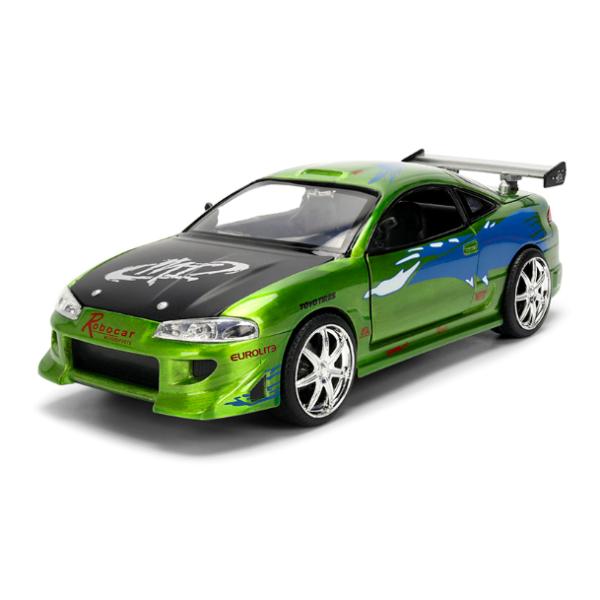 ワイルドスピード 25周年記念モデル Brian’s Mitsubishi Eclipse Brush Green 1/24 JADA ミニカー Fast &amp; Furious 25th ジャダ ブライアン 三菱 エクリプス