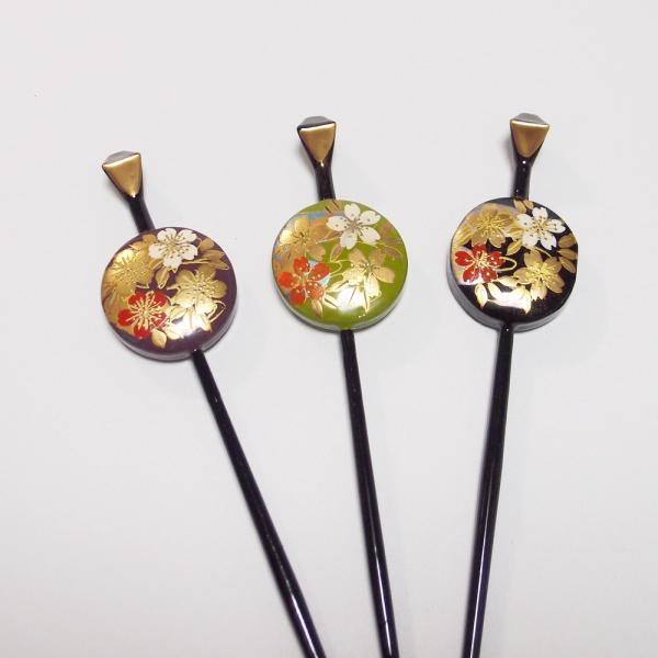 蒔絵　簪　桜 かんざし 手描き【大原商店 花しおり】