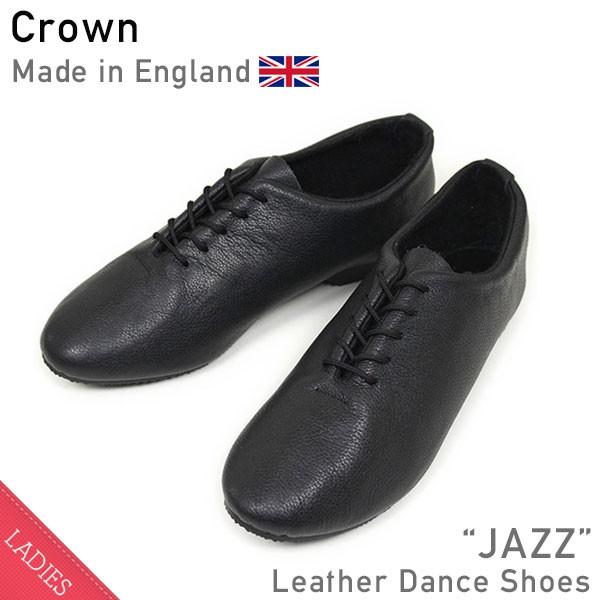 クラウン CROWN JAZZ レザーシューズ BLACK レディース ダンス オールブラック スニーカー バレエシューズ repetto MADE  IN ENGLAND 送料無料