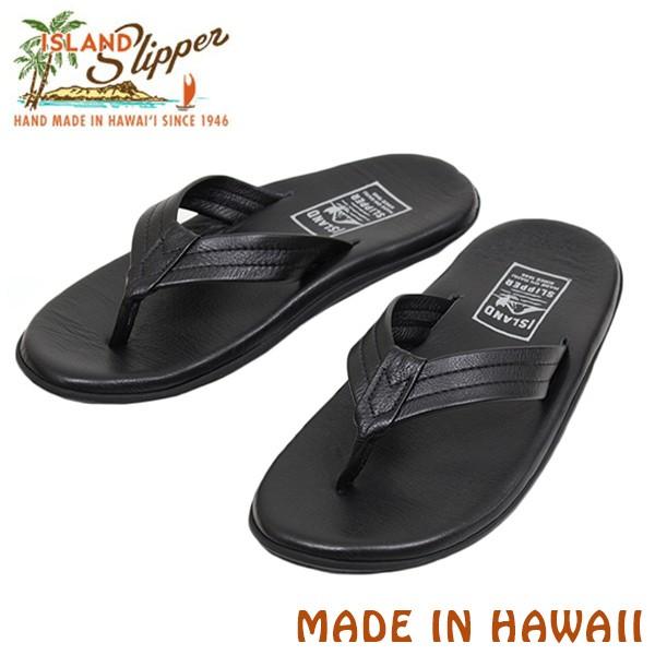 ISLAND SLIPPER アイランドスリッパ PB202 レザーサンダル ALL BLACK 
