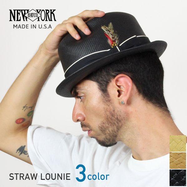 NEW YORK HAT ニューヨークハット Straw Louie ストローハット 全3色 ストロールイ ブラック バンブー サンドベージュ  麦わら帽子 メンズ 中折れ帽子 送料無料