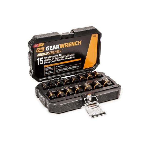 並行輸入 GEARWRENCH 15 Pc. 1/4" ＆ 3/8" Drive Bolt Biter(TM) Impact Extraction Socket Set - 84783