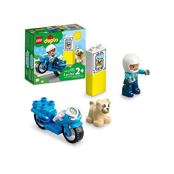 【並行輸入】LEGO DUPLO Rescue Police Motorcycle 10967 Building Toy for Imaginative Play; Police Officer Bike for Kids Aged 2+ (5 Pieces)