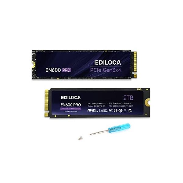 並行輸入 Ediloca EN600 PRO SSD 2TB PCle 3.0x4、NVMe M.2 2280、最大