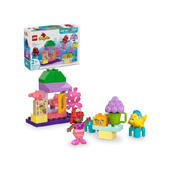 【並行輸入】LEGO DUPLO Disney Ariel and Flounder’s Cafe Stand The Little Mermaid Toy, Educational Toy, Kids Play Food and Fruit, Kids Learning Toy, B
