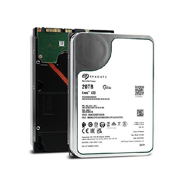 外付けハードディスク・ドライブ Seagate Exos X20 20TB SATA ST20000NM007D 並行輸入 Seagate Exos X20 ST20000NM007D 20TB 7.2K RPM SATA 6Gb/s