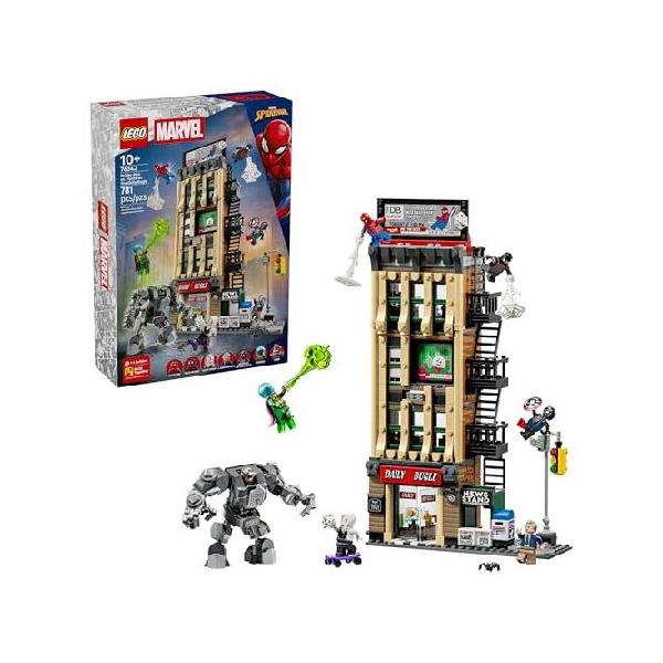 並行輸入 LEGO Marvel Spider-Man vs. Mysterio: The Daily Bugle Building Toy - Pretend Play Set with 7 Minifigures ＆ Rhino Mech - Super Hero Toy for Bo