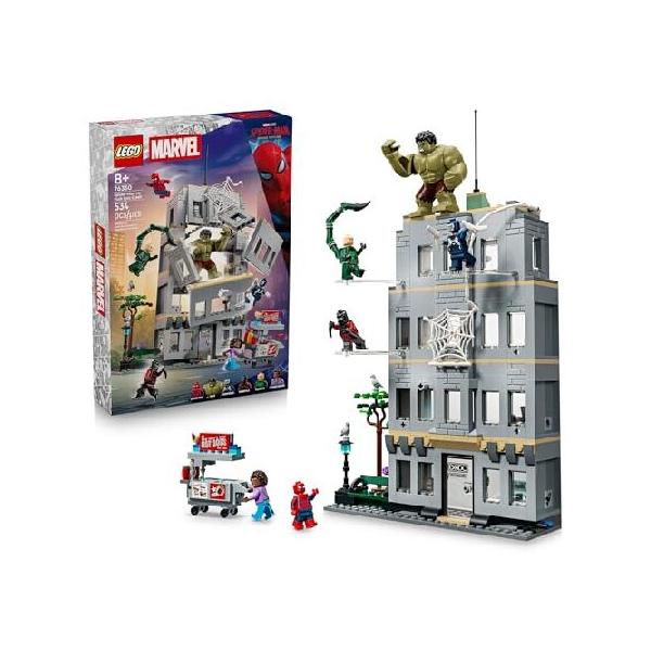 【並行輸入】LEGO Marvel Spider-Man vs Hulk Epic Clash - Super Hero Building Toy for Boys ＆ Girls, Ages 8+ - Includes 5 Minifigures ＆ Hulk Figure - S