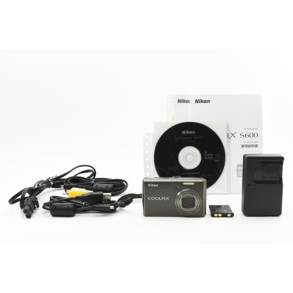 /美品・完動品/ Nikon Coolpix S600 Gray ニコン クールピクス デジカメ コンデジ デジタルカメラ グレー シルバー 中古