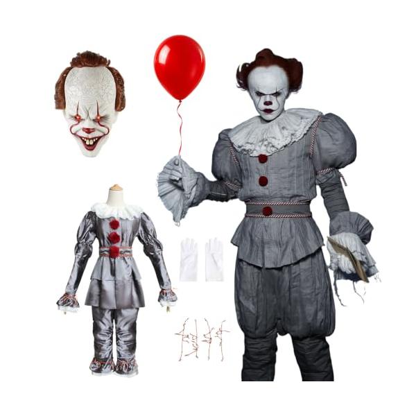 ペニーワイズ ピエロ コスプレ 衣装 ホラーピエロ 9点セット ハロウィン コスチューム ホラー リアル 仮装 男女共用 大人 学園祭 イベント