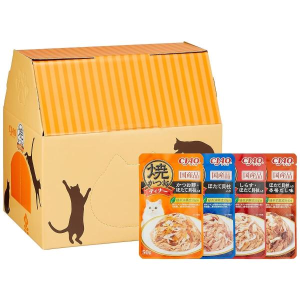 Figaro フィガロ 焼かつおディナーバラエティ 50g×48袋 猫用 パウチ いなばペットフード