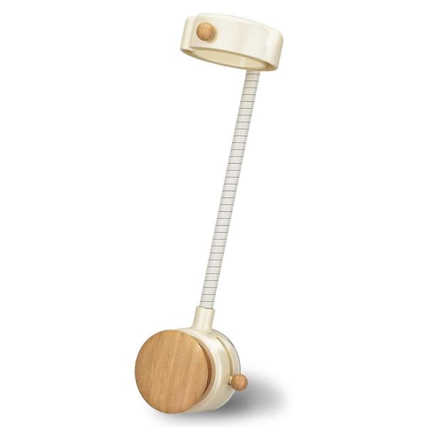 TSUKAERU LABO. ドライヤースタンド ハンズフリー 強力吸盤 両手が使える 360度角度調整 コード収納 木目調 アイボリー 賃貸OK