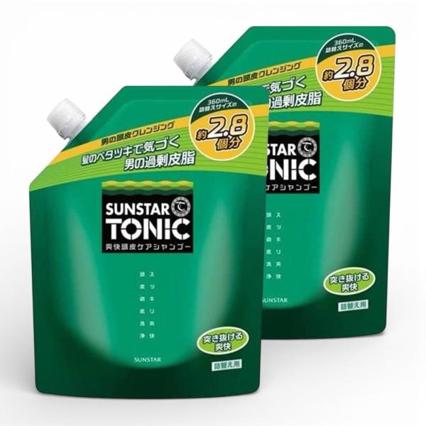 【2個セット】サンスター トニックシャンプー 詰め替え 1000ml 1L サンスタートニック ノンシリコン 詰替 シトラスハーブ 大容量 まとめ買い
